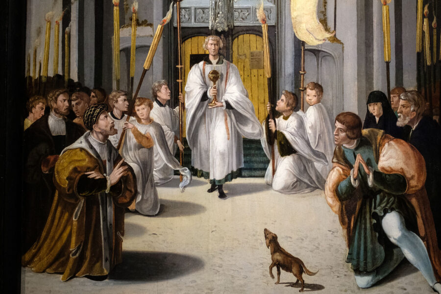 Hond afgebeeld in schilderij