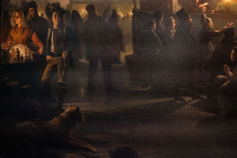 Hond afgebeeld in schilderij