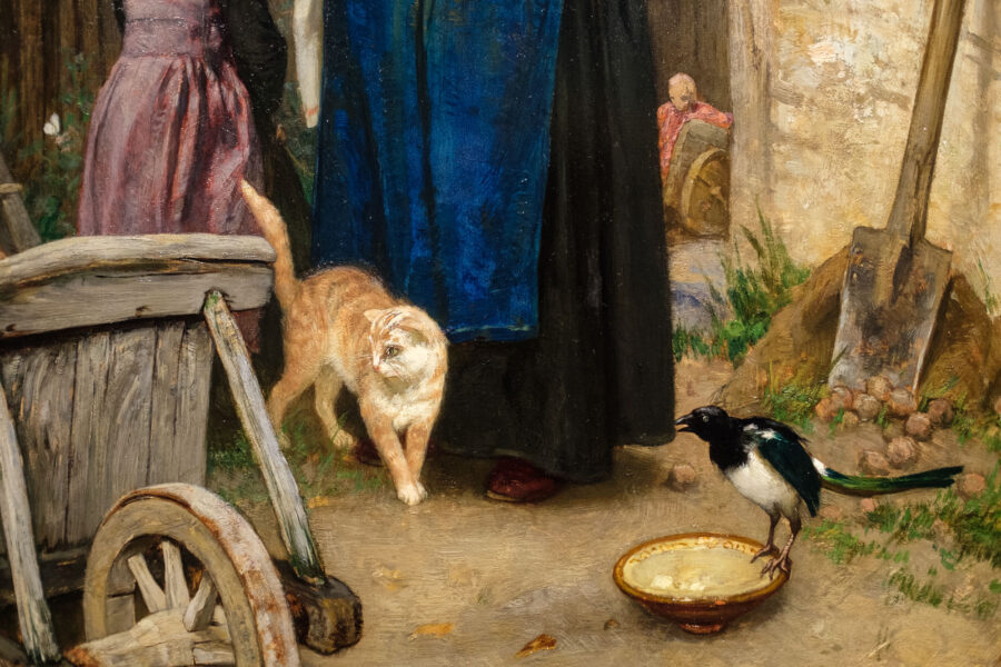 Kat in oud schilderij