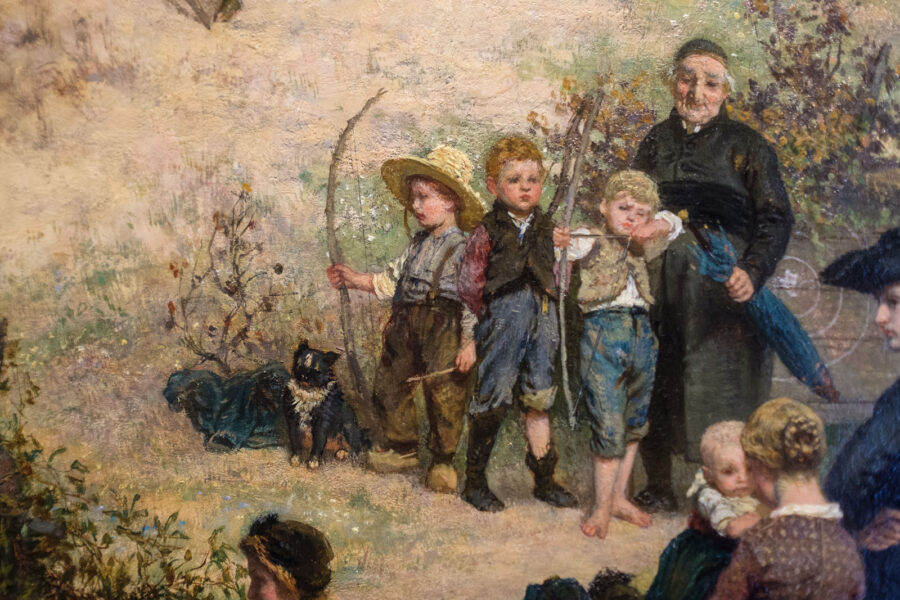 Hond afgebeeld in schilderij